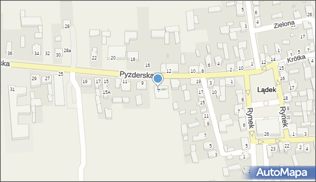 Lądek, Pyzderska, 7, mapa Lądek