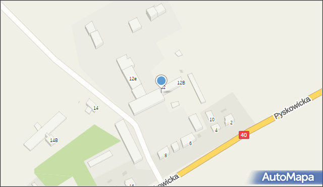 Łany, Pyskowicka, 12A, mapa Łany