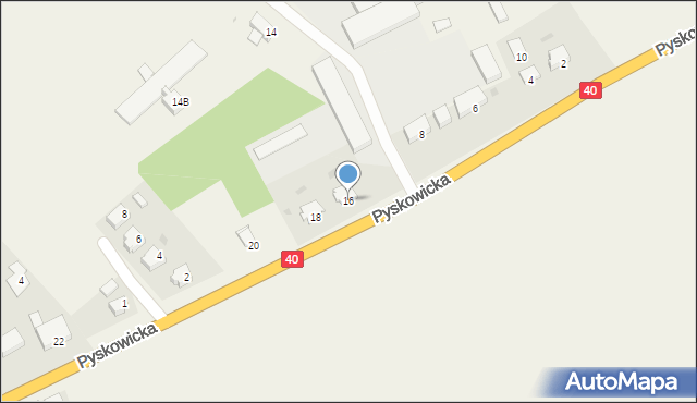 Łany, Pyskowicka, 16, mapa Łany
