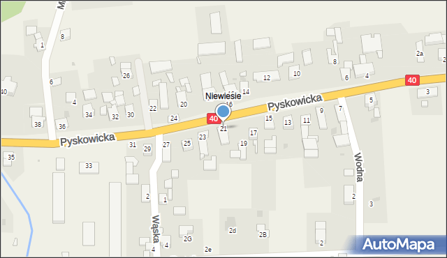 Niewiesze, Pyskowicka, 21, mapa Niewiesze