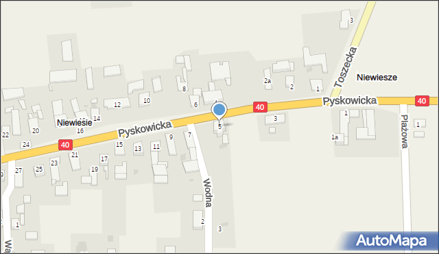 Niewiesze, Pyskowicka, 5, mapa Niewiesze