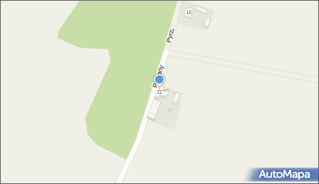 Pyrzany, Pyrzany, 11, mapa Pyrzany