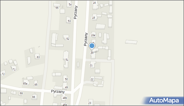 Pyrzany, Pyrzany, 20, mapa Pyrzany