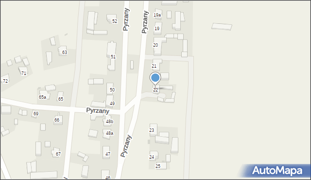 Pyrzany, Pyrzany, 22, mapa Pyrzany
