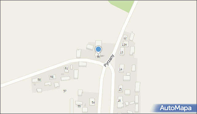 Pyrzany, Pyrzany, 56, mapa Pyrzany