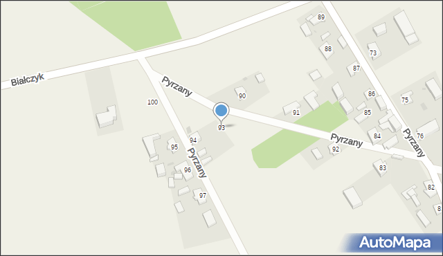Pyrzany, Pyrzany, 93, mapa Pyrzany