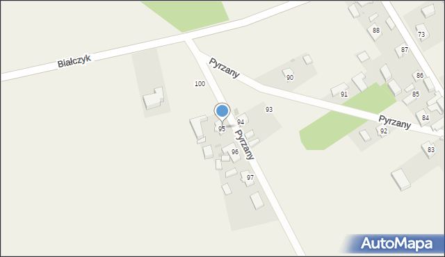 Pyrzany, Pyrzany, 95, mapa Pyrzany