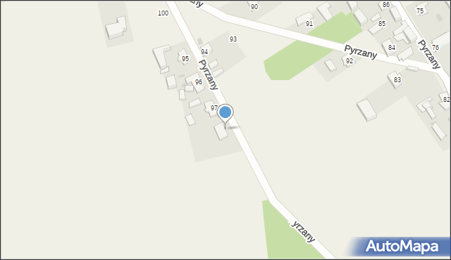 Pyrzany, Pyrzany, 97a, mapa Pyrzany
