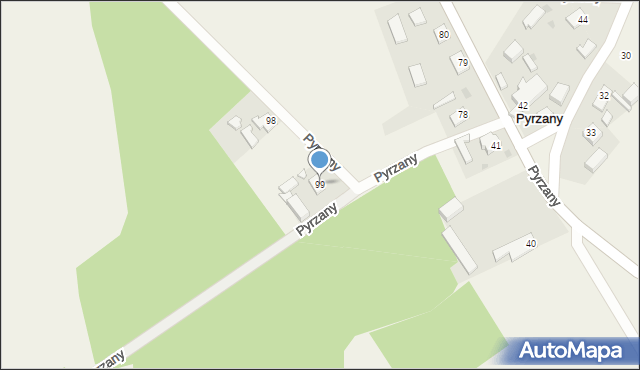 Pyrzany, Pyrzany, 99, mapa Pyrzany