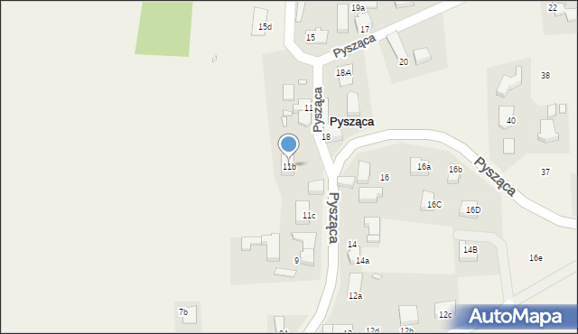 Pysząca, Pysząca, 11b, mapa Pysząca