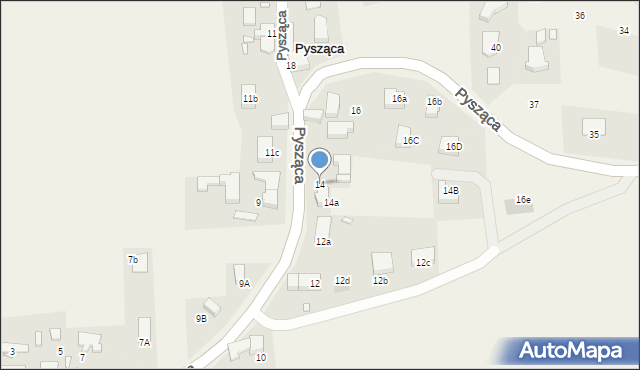 Pysząca, Pysząca, 14, mapa Pysząca