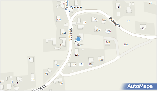 Pysząca, Pysząca, 14a, mapa Pysząca