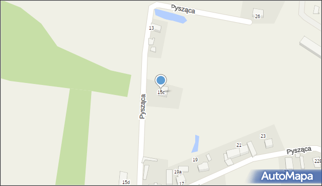 Pysząca, Pysząca, 15c, mapa Pysząca