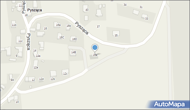Pysząca, Pysząca, 16e, mapa Pysząca