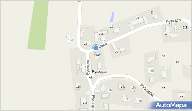 Pysząca, Pysząca, 18A, mapa Pysząca
