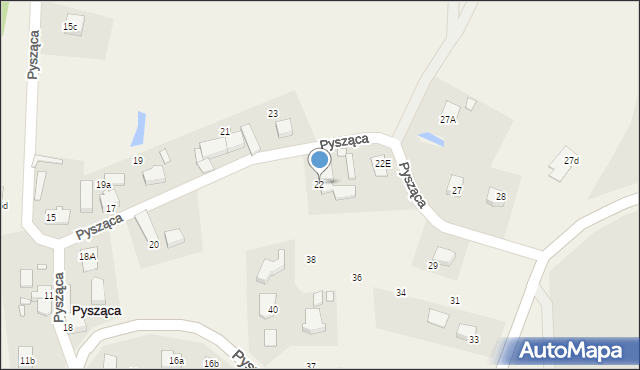 Pysząca, Pysząca, 22, mapa Pysząca