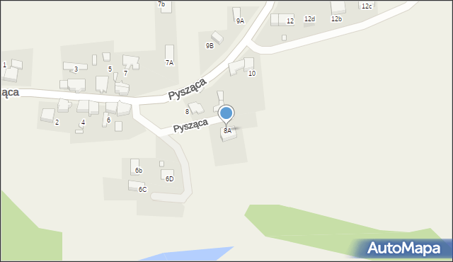 Pysząca, Pysząca, 8A, mapa Pysząca