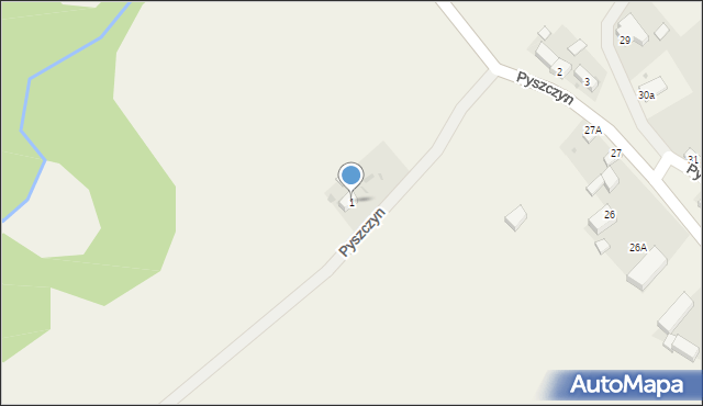 Pyszczyn, Pyszczyn, 1, mapa Pyszczyn