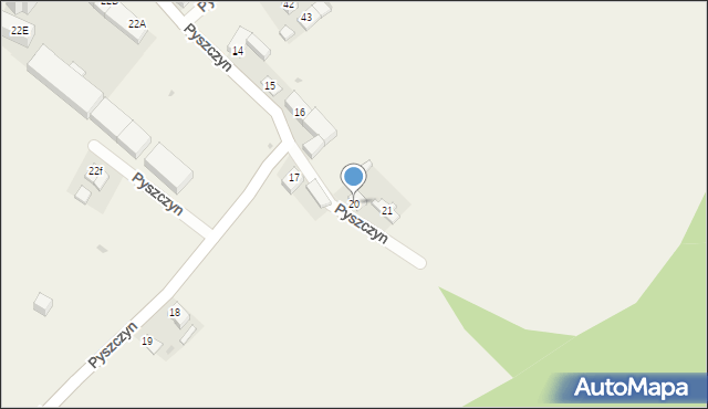 Pyszczyn, Pyszczyn, 20, mapa Pyszczyn