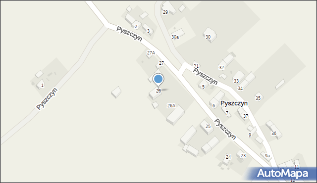 Pyszczyn, Pyszczyn, 26, mapa Pyszczyn