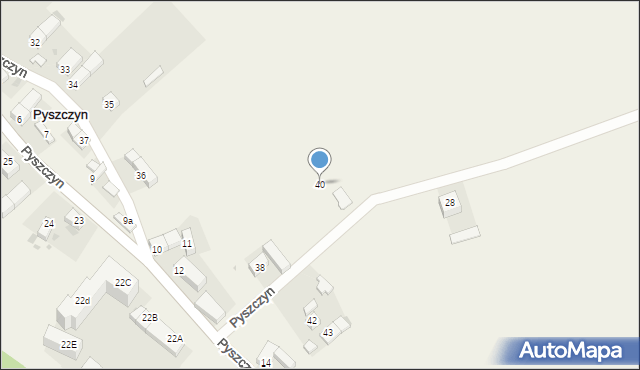 Pyszczyn, Pyszczyn, 40, mapa Pyszczyn