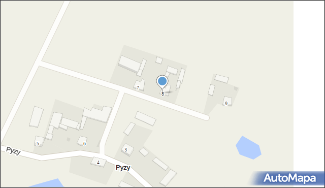 Pyzy, Pyzy, 8, mapa Pyzy