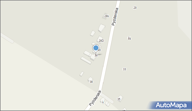 Słupca, Pyzderska, 34, mapa Słupca