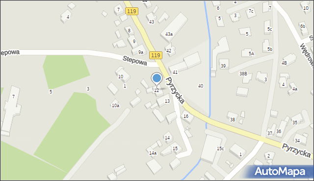 Szczecin, Pyrzycka, 12, mapa Szczecina