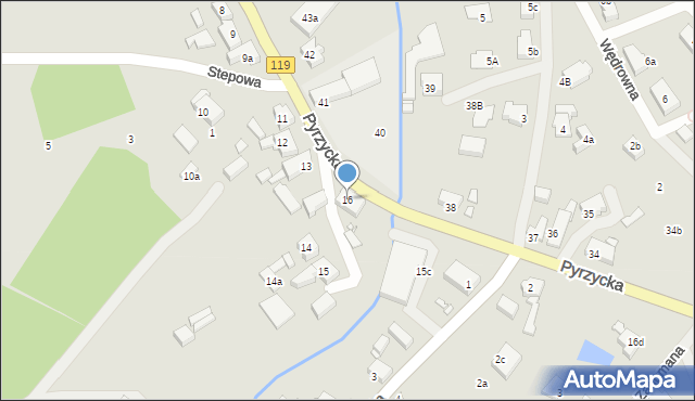 Szczecin, Pyrzycka, 16, mapa Szczecina