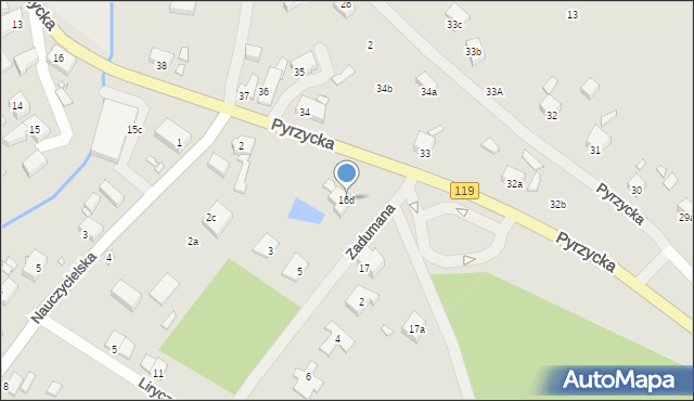 Szczecin, Pyrzycka, 16d, mapa Szczecina