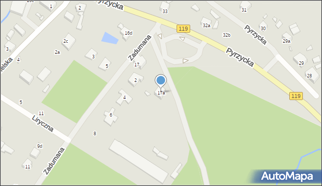 Szczecin, Pyrzycka, 17a, mapa Szczecina