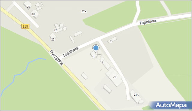 Szczecin, Pyrzycka, 25, mapa Szczecina
