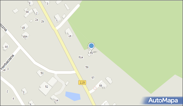 Szczecin, Pyrzycka, 61, mapa Szczecina