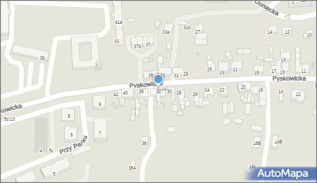 Tarnowskie Góry, Pyskowicka, 32, mapa Tarnowskie Góry