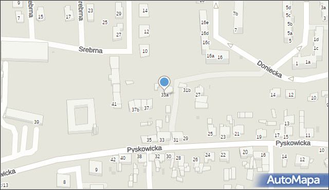 Tarnowskie Góry, Pyskowicka, 33a, mapa Tarnowskie Góry