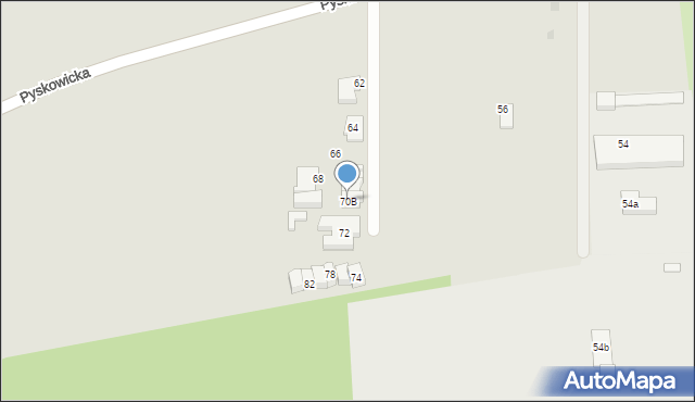Tarnowskie Góry, Pyskowicka, 70B, mapa Tarnowskie Góry