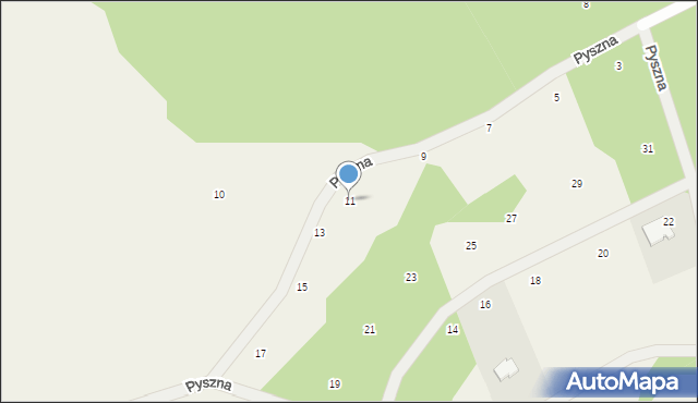 Ugoszcz, Pyszna, 11, mapa Ugoszcz