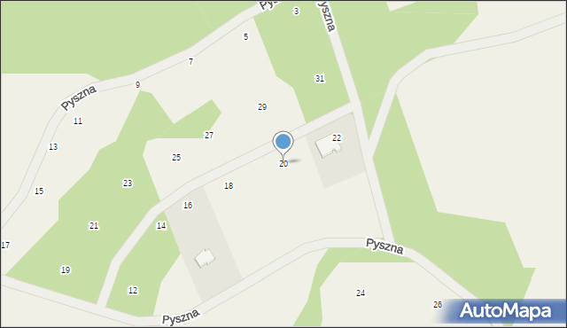 Ugoszcz, Pyszna, 20, mapa Ugoszcz