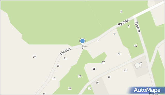 Ugoszcz, Pyszna, 9, mapa Ugoszcz