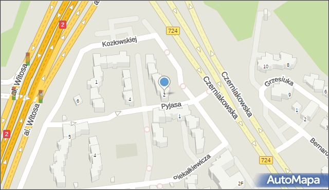 Warszawa, Pyjasa Stanisława, 2, mapa Warszawy