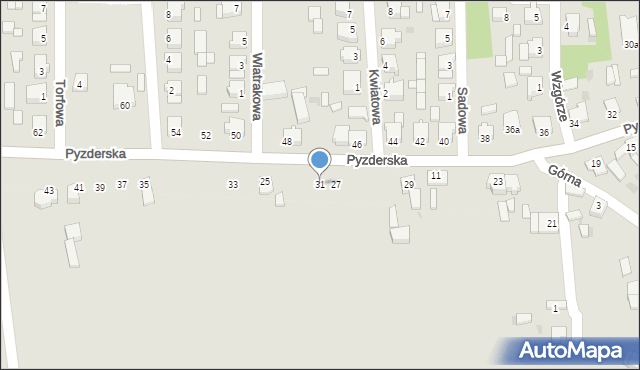 Zagórów, Pyzderska, 31, mapa Zagórów
