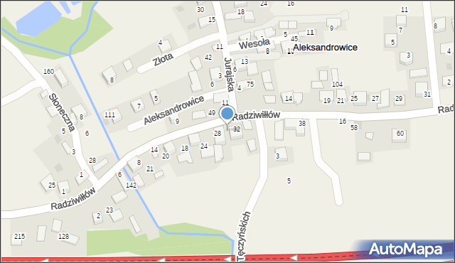 Aleksandrowice, Radziwiłłów, 30, mapa Aleksandrowice