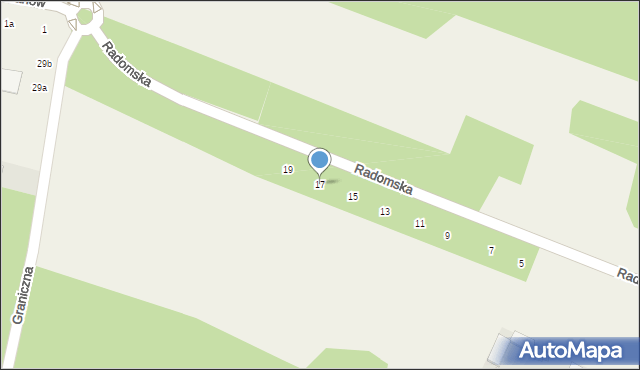 Antoninów, Radomska, 17, mapa Antoninów