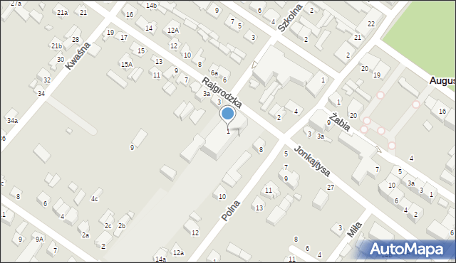Augustów, Rajgrodzka, 1, mapa Augustów