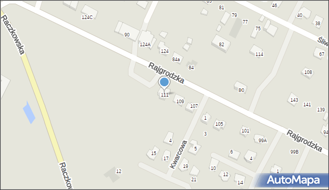 Augustów, Rajgrodzka, 111, mapa Augustów