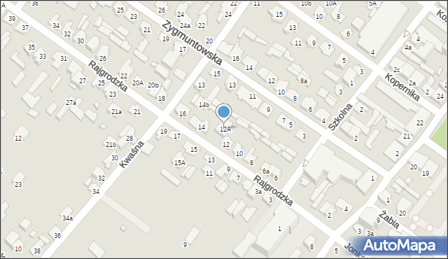 Augustów, Rajgrodzka, 12A, mapa Augustów