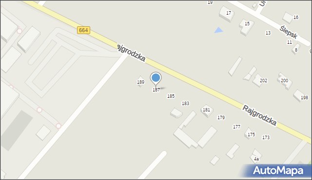 Augustów, Rajgrodzka, 187, mapa Augustów