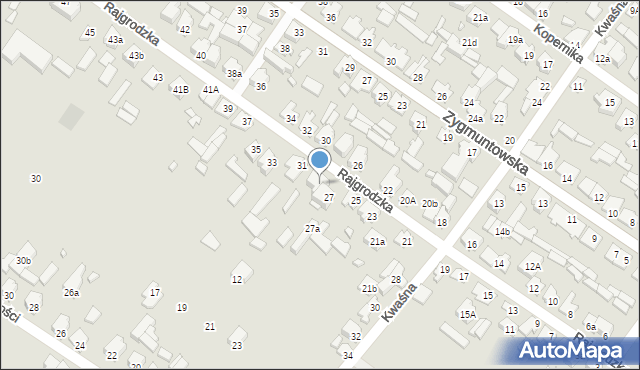 Augustów, Rajgrodzka, 29, mapa Augustów