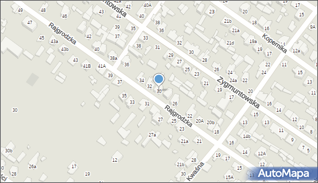 Augustów, Rajgrodzka, 30, mapa Augustów