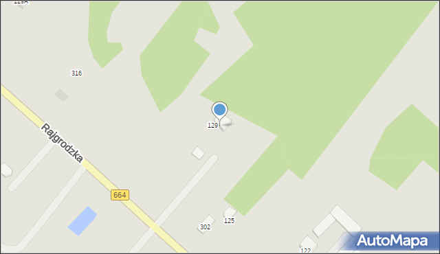 Augustów, Rajgrodzka, 308, mapa Augustów